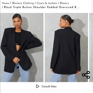 Pretty Little Things Black Oversized Blazer